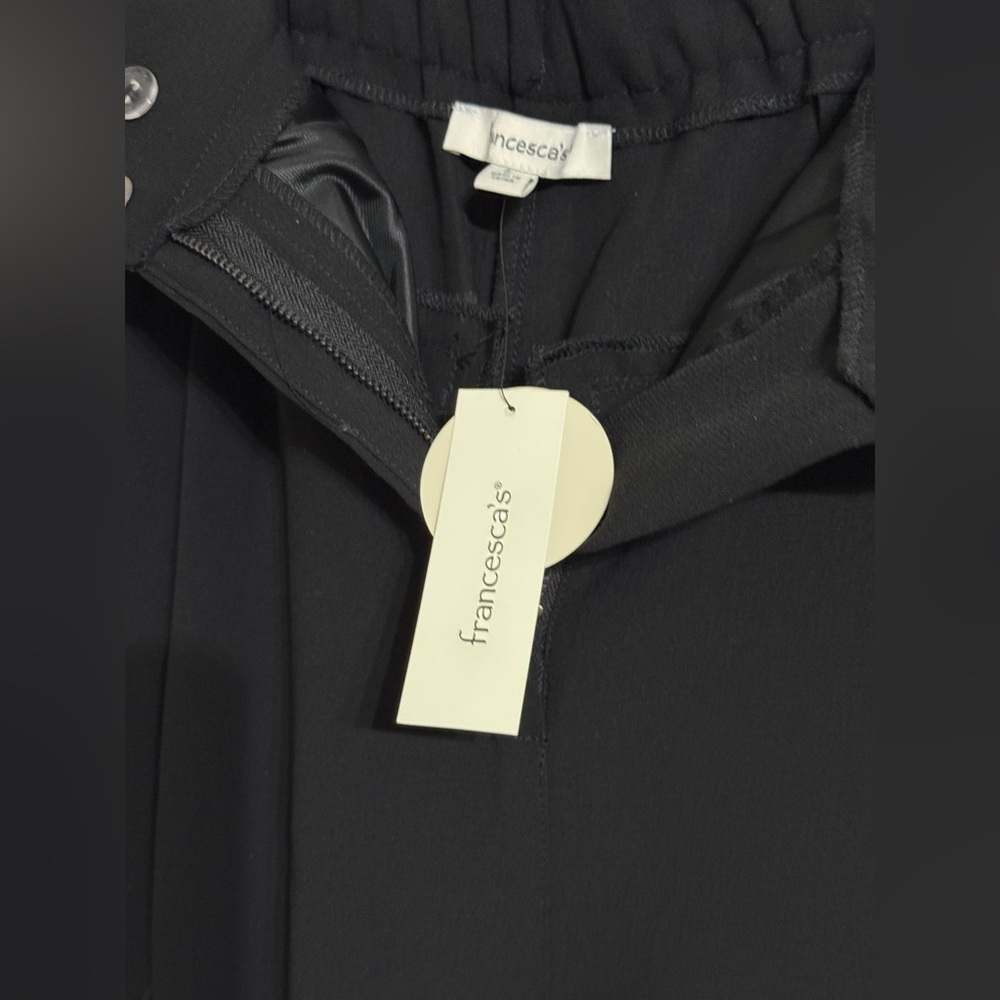 Francesca’s Black Wide Leg Pleated Trousers Womens Size L NWT - Picture 8 of 9